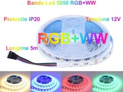 BANDA LED RGBWW 5050, 60LED/M - IP20, 5M/ROLA